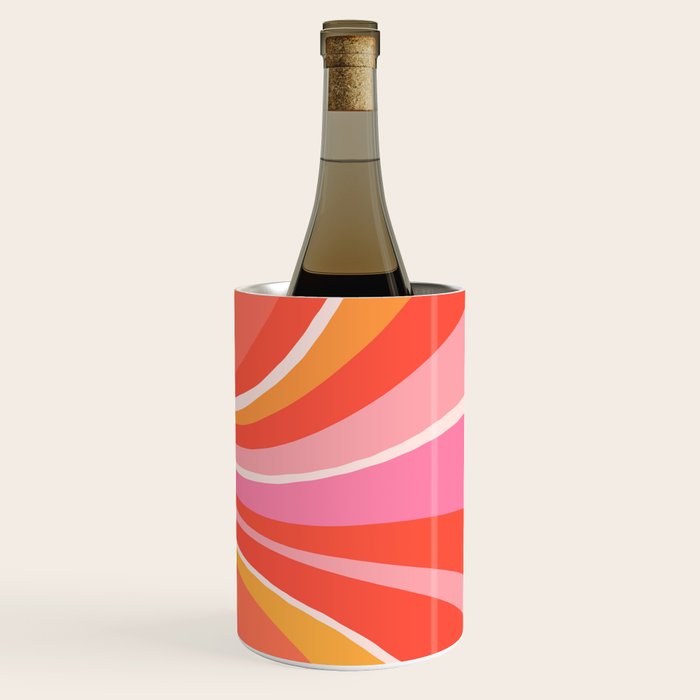 Sunshine Swirl â Pink & Peach Palette Wine Chiller Gallery Image 1