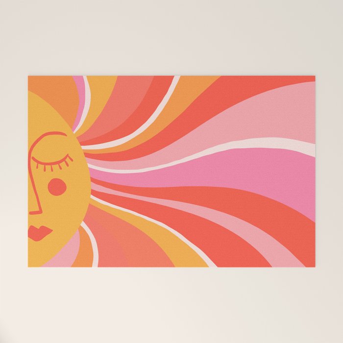 Sunshine Swirl â Pink & Peach Palette Welcome Mat Gallery Image 1