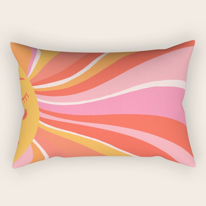 Sunshine Swirl â Pink & Peach Palette Rectangular Pillow Gallery Image 1