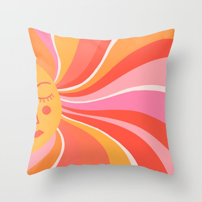 Sunshine Swirl â Pink & Peach Palette Throw Pillow Gallery Image 6