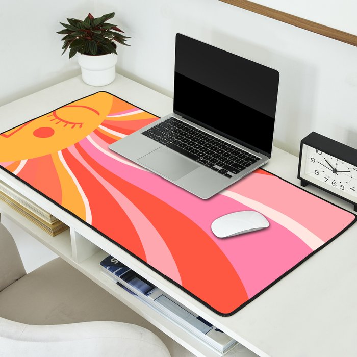 Sunshine Swirl â Pink & Peach Palette Desk Mat Gallery Image 2