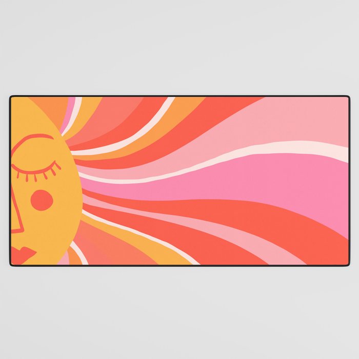 Sunshine Swirl â Pink & Peach Palette Desk Mat Gallery Image 3