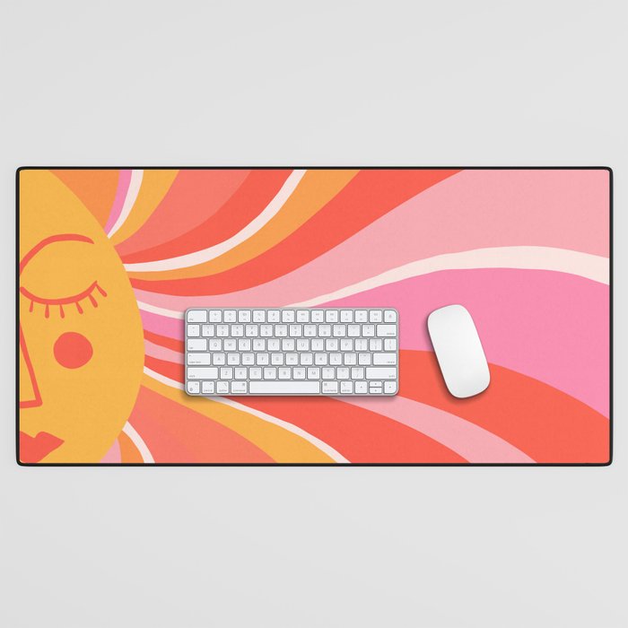 Sunshine Swirl â Pink & Peach Palette Desk Mat Gallery Image 1