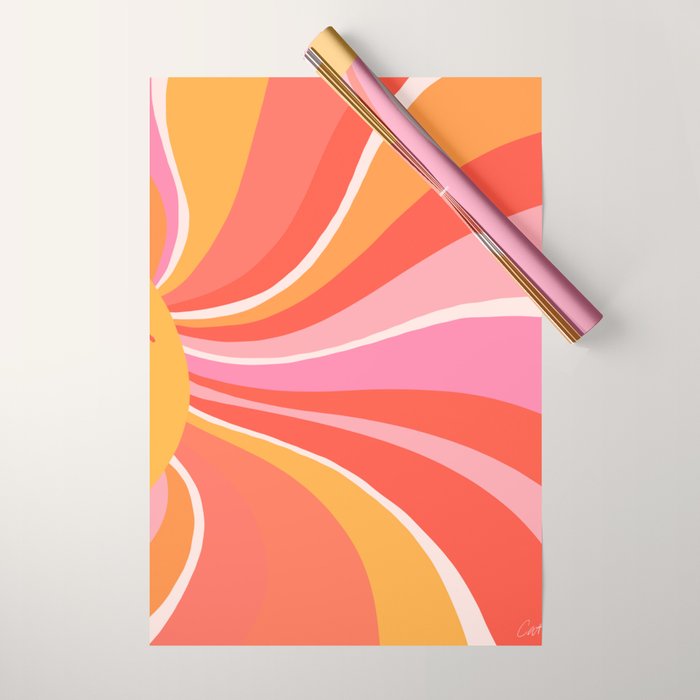 Sunshine Swirl â Pink & Peach Palette Wrapping Paper Gallery Image 1