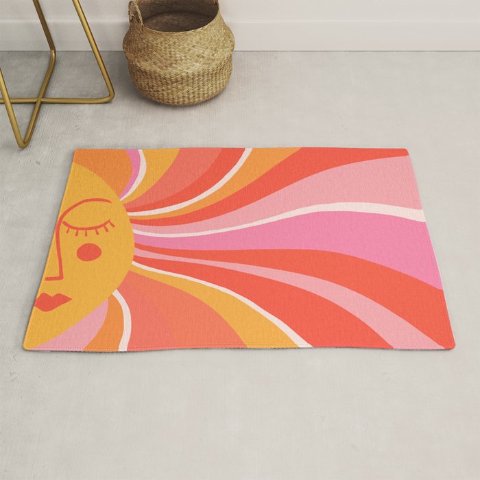 Sunshine Swirl â Pink & Peach Palette Rug Gallery Image 1