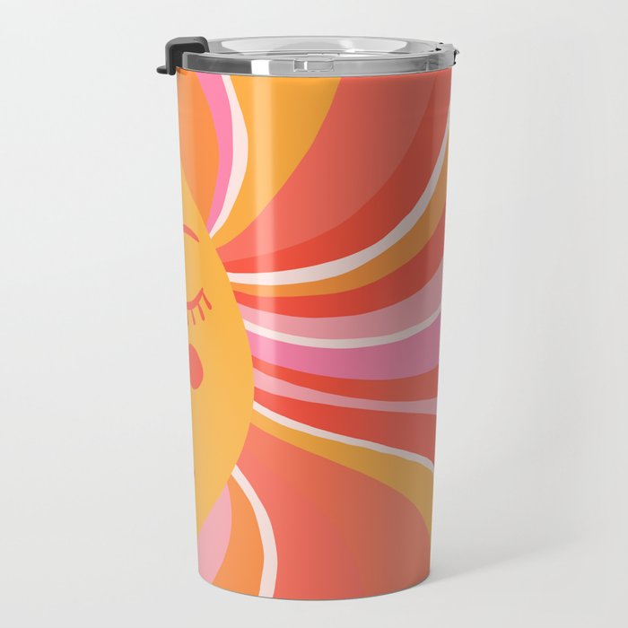 Sunshine Swirl â Pink & Peach Palette Travel Mug Gallery Image 3