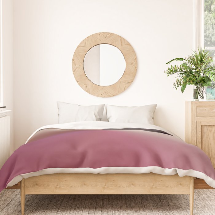 Line Gradient / Vanilla Wafer & Thunder Purple Duvet Cover Gallery Image 3
