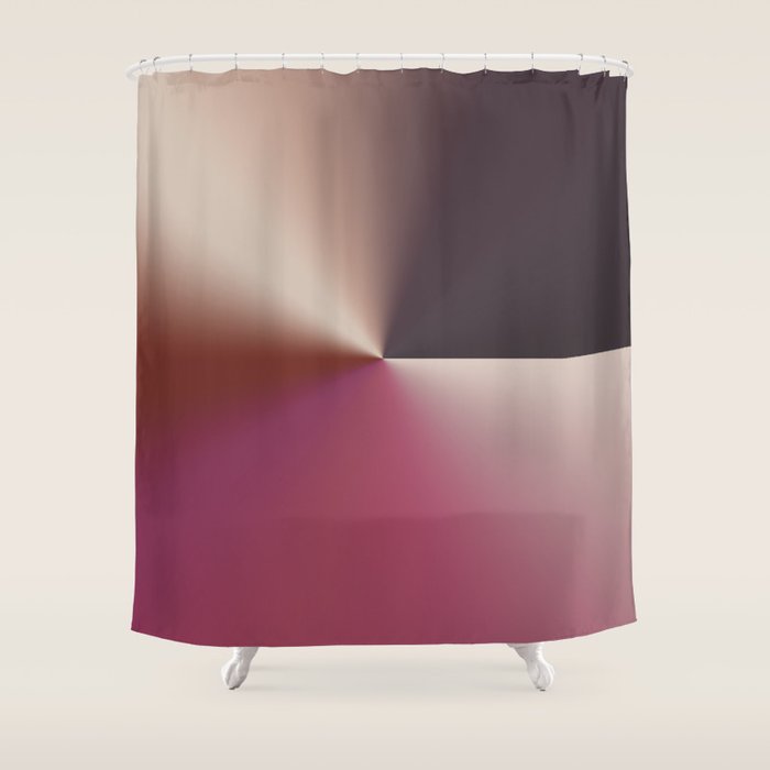 Line Gradient / Vanilla Wafer & Thunder Purple Shower Curtain Gallery Image 1
