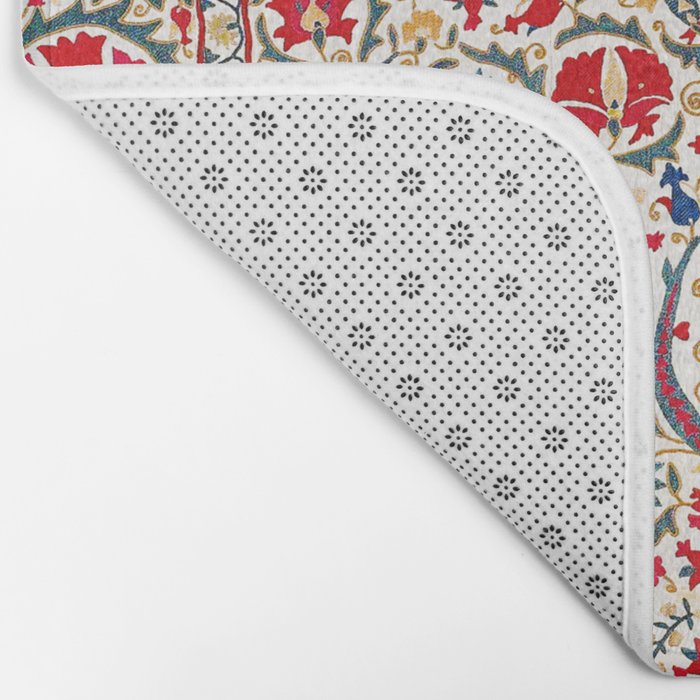 Bokhara  Antique Uzbek Suzani Embroidery Print Bath Mat Gallery Image 2