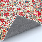 Bokhara  Antique Uzbek Suzani Embroidery Print Rug Gallery Image 4