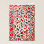 Bokhara  Antique Uzbek Suzani Embroidery Print Stationery Card Gallery Image 2