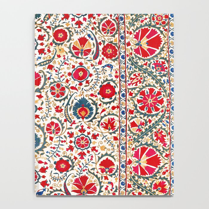 Bokhara  Antique Uzbek Suzani Embroidery Print Notebook Gallery Image 4
