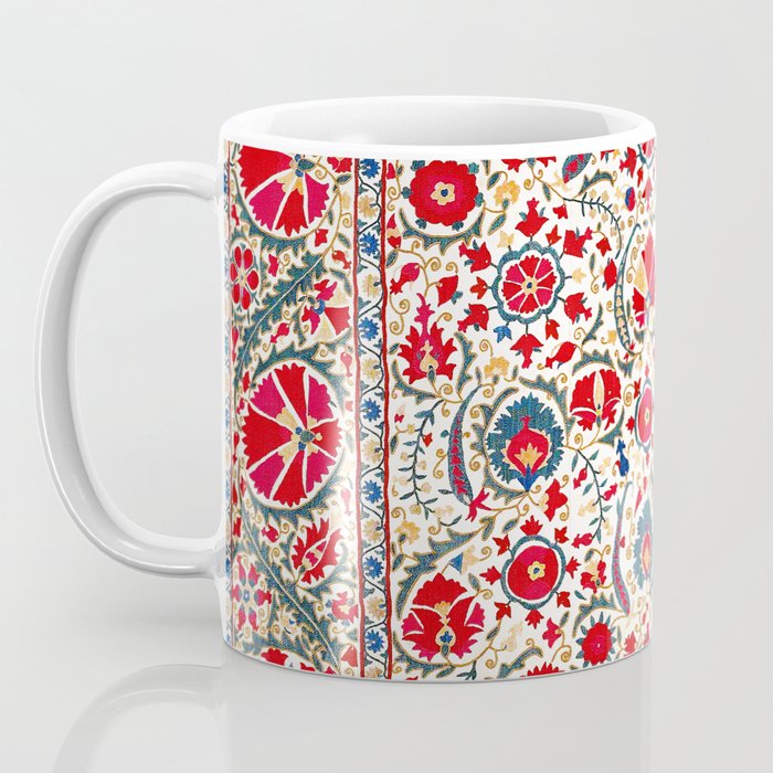 Bokhara  Antique Uzbek Suzani Embroidery Print Coffee Mug Gallery Image 3