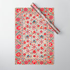 Bokhara  Antique Uzbek Suzani Embroidery Print Wrapping Paper Gallery Image 1