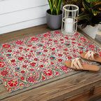 Bokhara  Antique Uzbek Suzani Embroidery Print Outdoor Rug Gallery Image 2