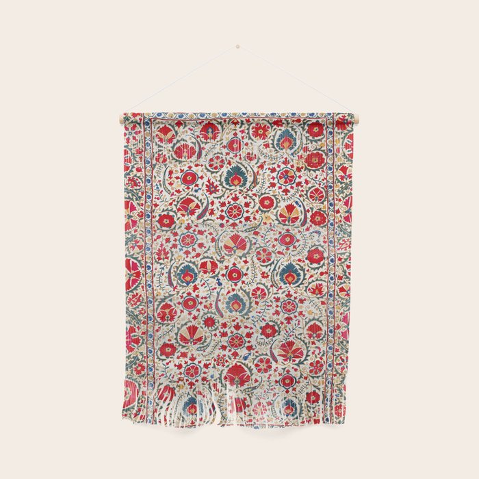 Bokhara  Antique Uzbek Suzani Embroidery Print Wall Hanging Gallery Image 1