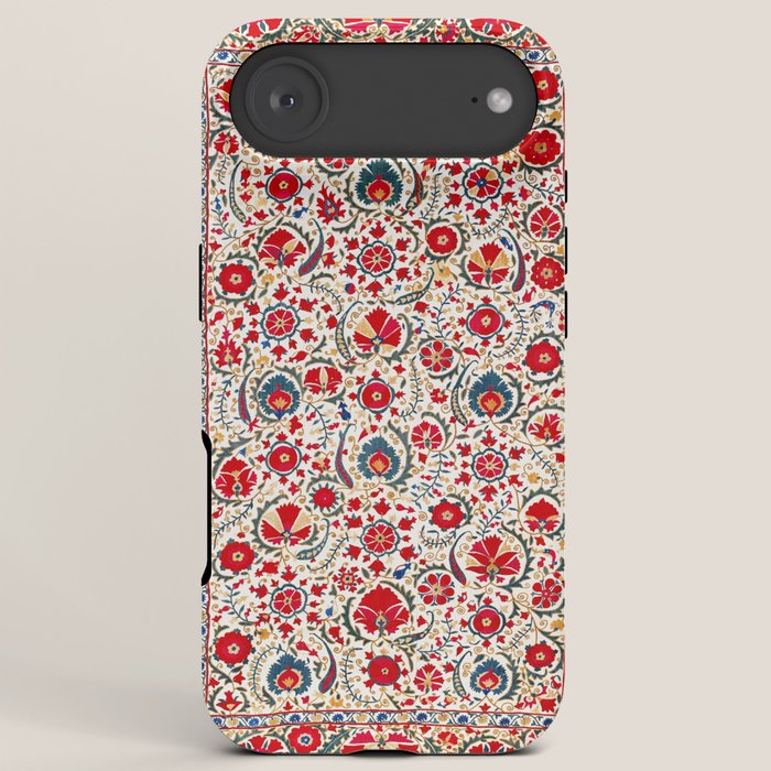 Bokhara  Antique Uzbek Suzani Embroidery Print iPhone Case Gallery Image 6