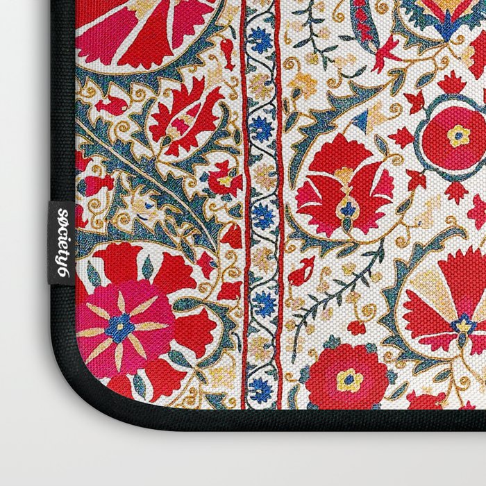 Bokhara  Antique Uzbek Suzani Embroidery Print Laptop Sleeve Gallery Image 3
