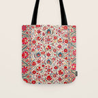 Bokhara  Antique Uzbek Suzani Embroidery Print Tote Bag Gallery Image 1