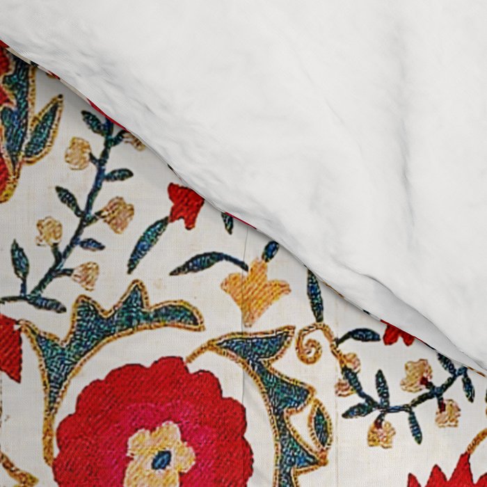 Bokhara  Antique Uzbek Suzani Embroidery Print Comforter Gallery Image 4