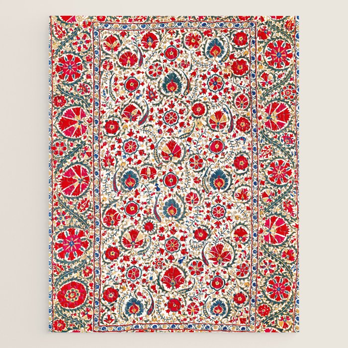 Bokhara  Antique Uzbek Suzani Embroidery Print Jigsaw Puzzle Gallery Image 1