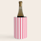 Rose Pink & White Cabana Stripe Wine Chiller Gallery Image 1