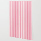 Rose Pink & White Cabana Stripe Wallpaper Gallery Image 2