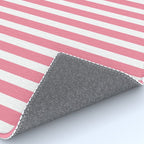 Rose Pink & White Cabana Stripe Rug Gallery Image 4