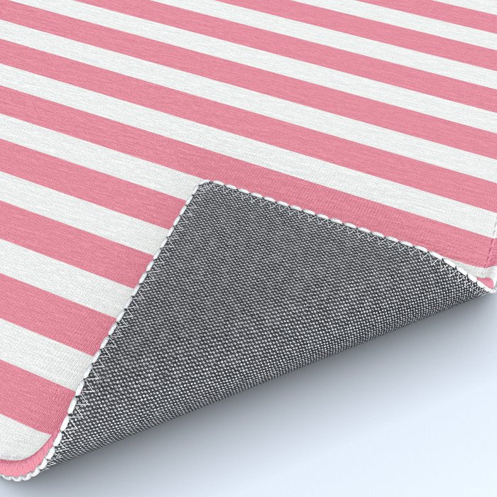 Rose Pink & White Cabana Stripe Rug Gallery Image 4