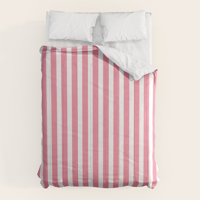 Rose Pink & White Cabana Stripe Comforter Gallery Image 6