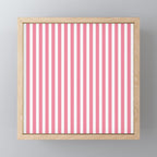 Rose Pink & White Cabana Stripe Mini Art Print Gallery Image 1