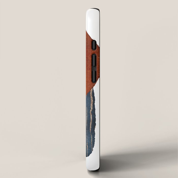 Abstract Terracotta, Navy Blue, Blush Pink, Art Print By LandSartprints  iPhone Case Gallery Image 2