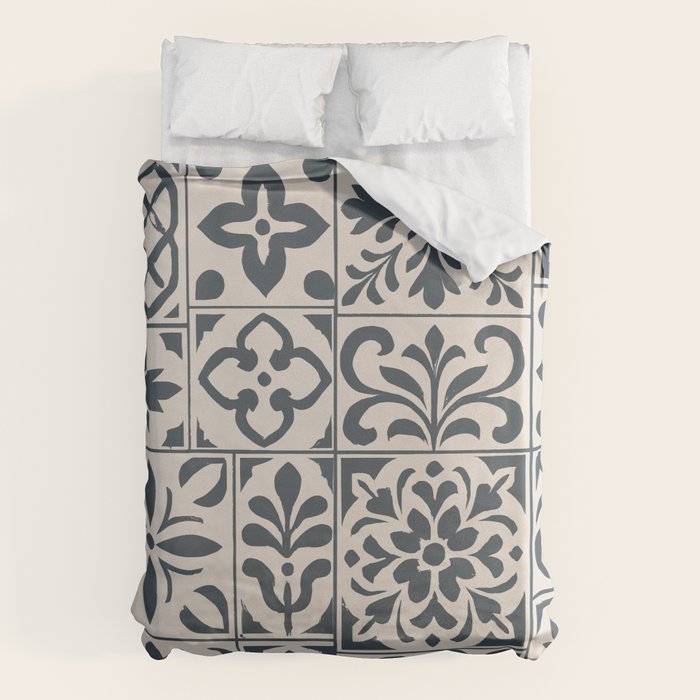 Dark Faux Tile Duvet Cover Gallery Image 6