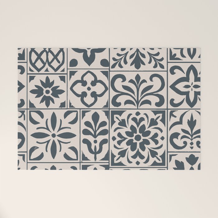 Dark Faux Tile Welcome Mat Gallery Image 1
