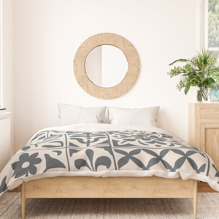 Dark Faux Tile Duvet Cover Gallery Image 3