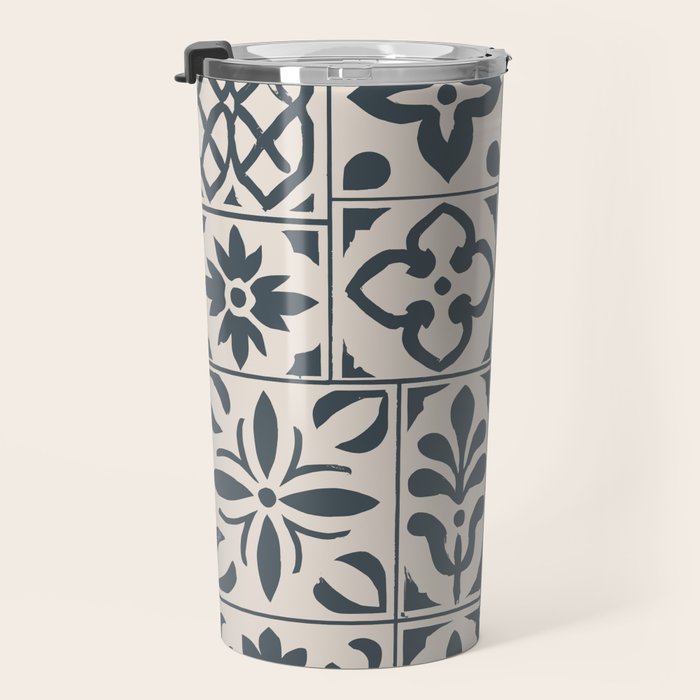 Dark Faux Tile Travel Mug Gallery Image 3