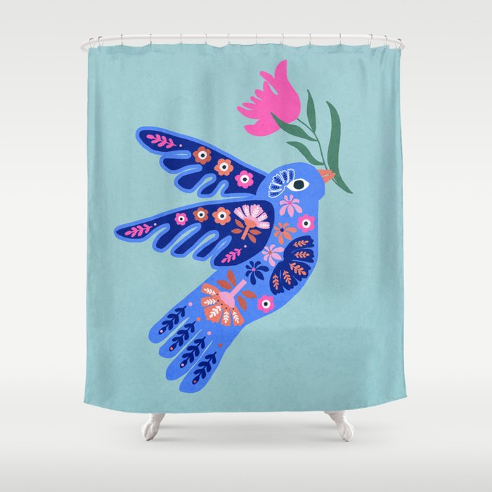 Bird and Bloom Shower Curtain Gallery Image 1