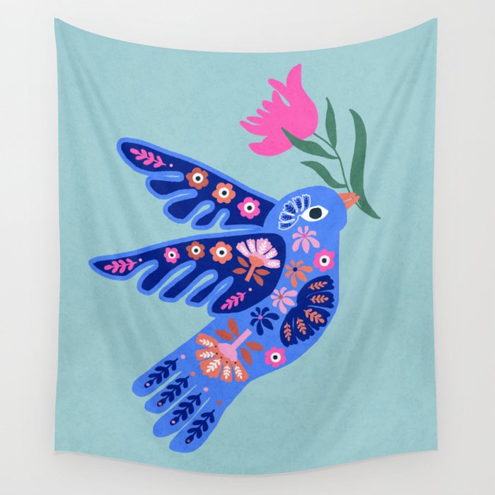 Bird and Bloom Wall Tapestry Gallery Image 4