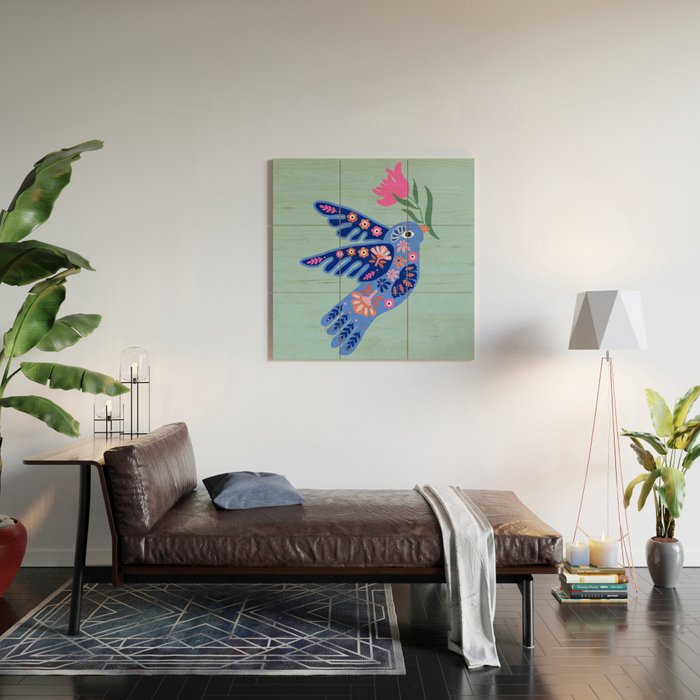 Bird and Bloom Wood Wall Art Gallery Image 2
