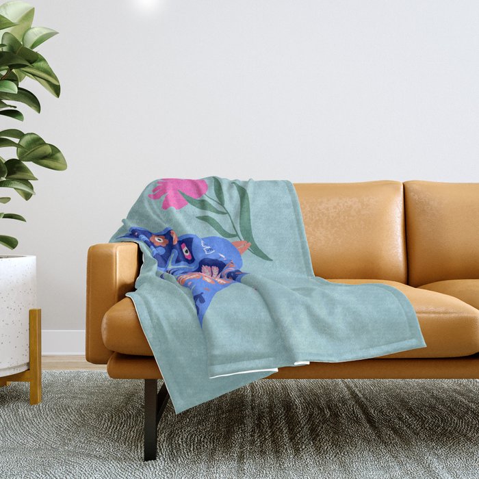 Bird and Bloom Throw Blanket Gallery Image 1