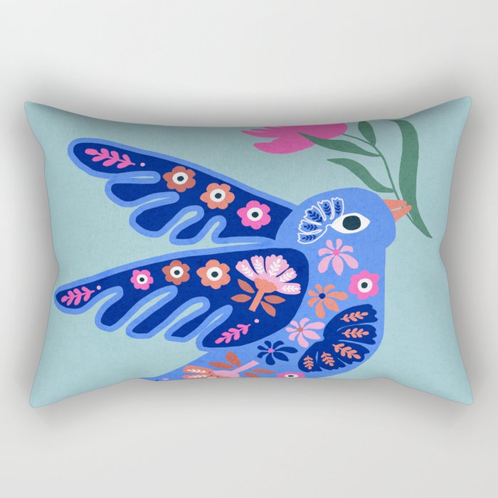 Bird and Bloom Rectangular Pillow Gallery Image 2