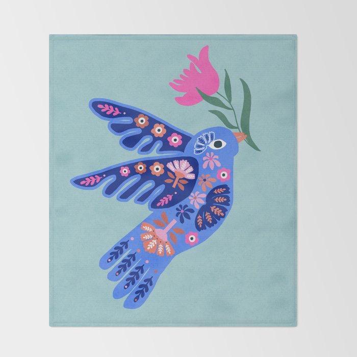 Bird and Bloom Throw Blanket Gallery Image 2
