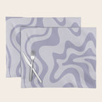 Retro Liquid Swirl Abstract in Double Light Purple Placemat Gallery Image 1