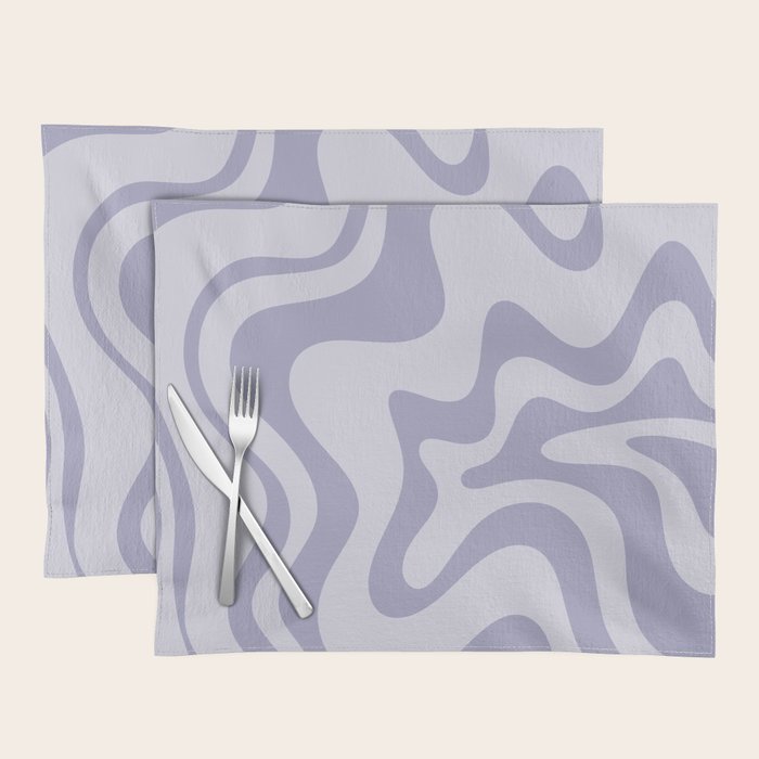 Retro Liquid Swirl Abstract in Double Light Purple Placemat Gallery Image 1