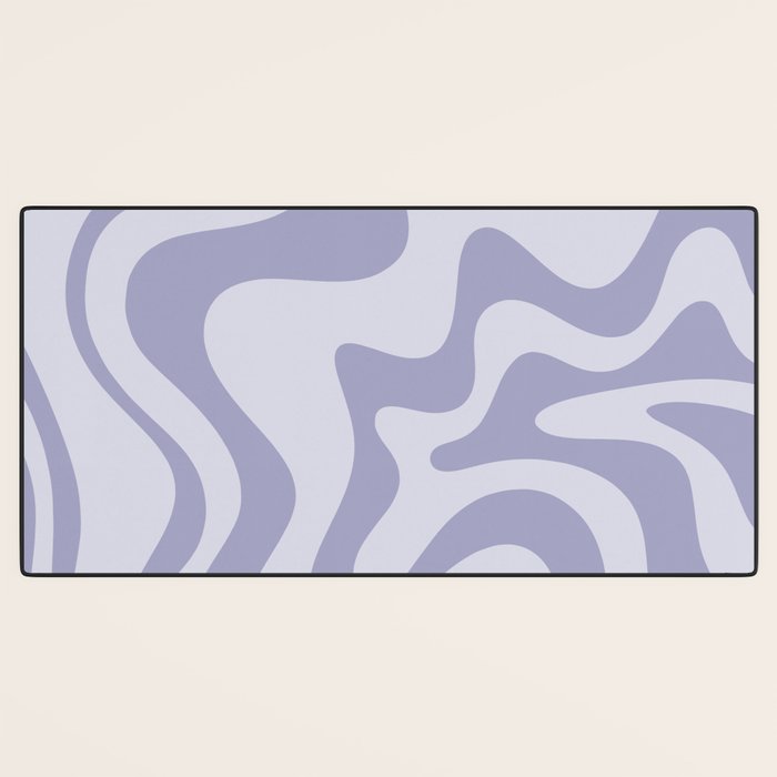 Retro Liquid Swirl Abstract in Double Light Purple Desk Mat Gallery Image 3