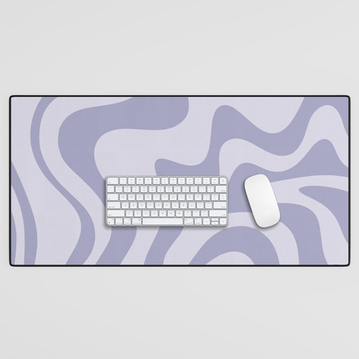 Retro Liquid Swirl Abstract in Double Light Purple Desk Mat Gallery Image 1