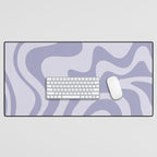 Retro Liquid Swirl Abstract in Double Light Purple Desk Mat Gallery Image 1