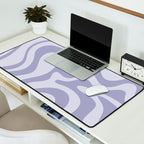 Retro Liquid Swirl Abstract in Double Light Purple Desk Mat Gallery Image 2