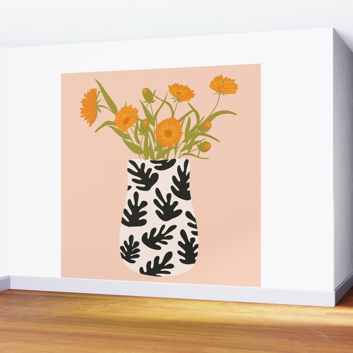 Vase no. 28 with Heliopsis Wall Mural Gallery Image 2