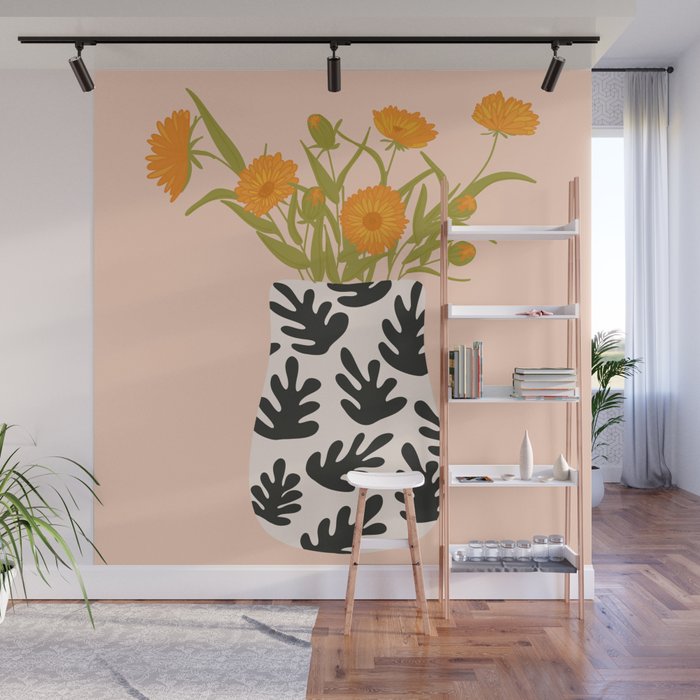 Vase no. 28 with Heliopsis Wall Mural Gallery Image 1